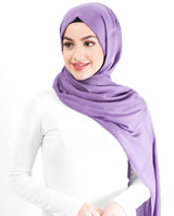 Bright Violet Viscose Woven Scarf