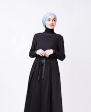 Black Satin Drawstring Long Top