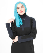 Black & Blue Hood Jilbab