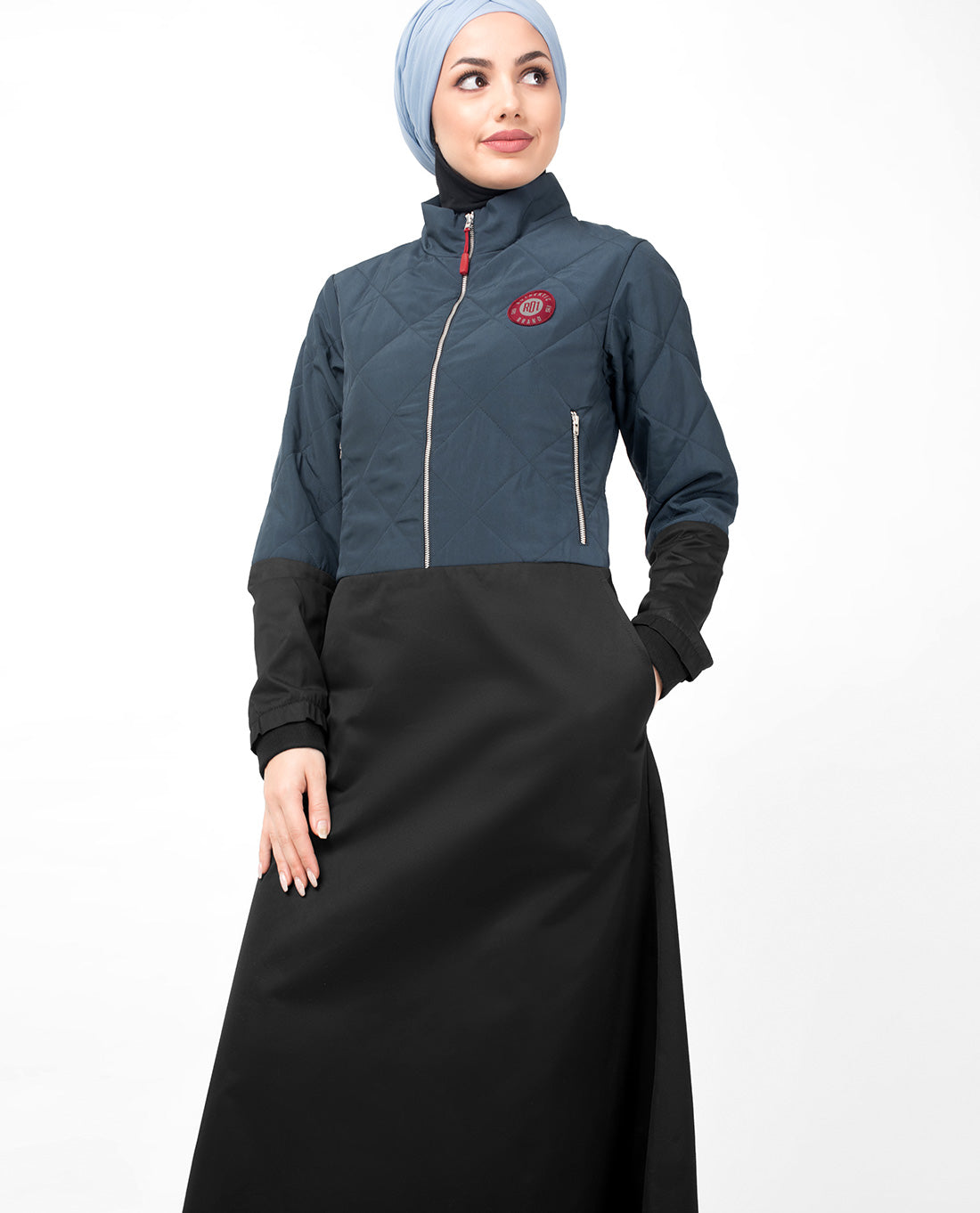 Diamond Quilted Raised Neck Jilbab