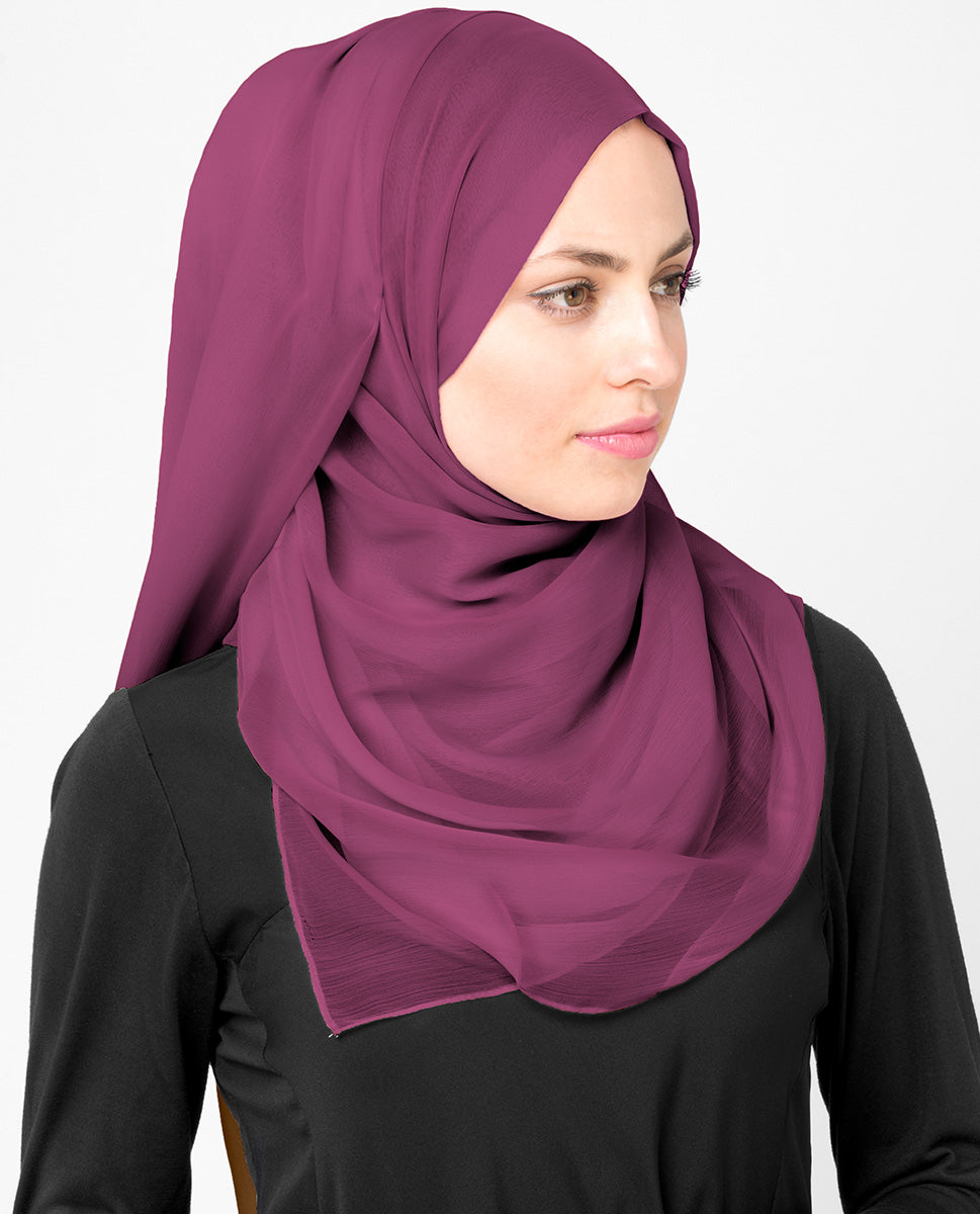 Boysenberry Poly Chiffon Scarf