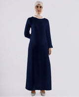 Rayon Full Sleeve Slip Dress - Dress Blues