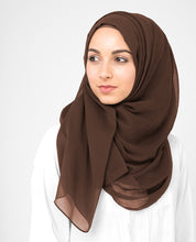 Chestnut Brown Poly Chiffon Scarf