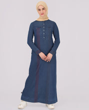 Navy Blue Contrast Stitch Jilbab