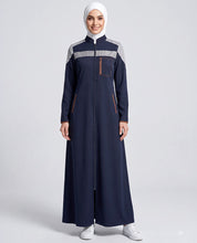 Navy Grey Sporty Contrast Jilbab