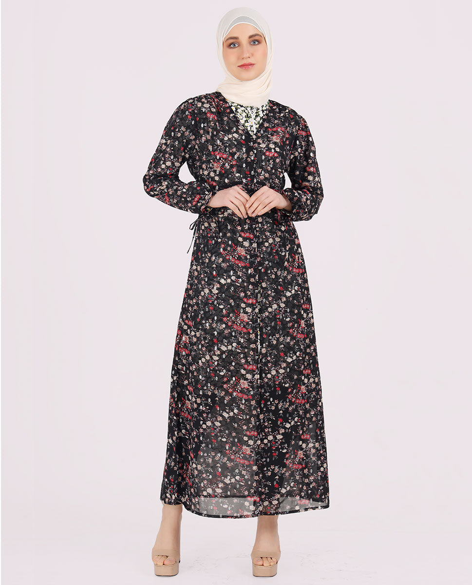 Round Collar Floral Summer Outerwear