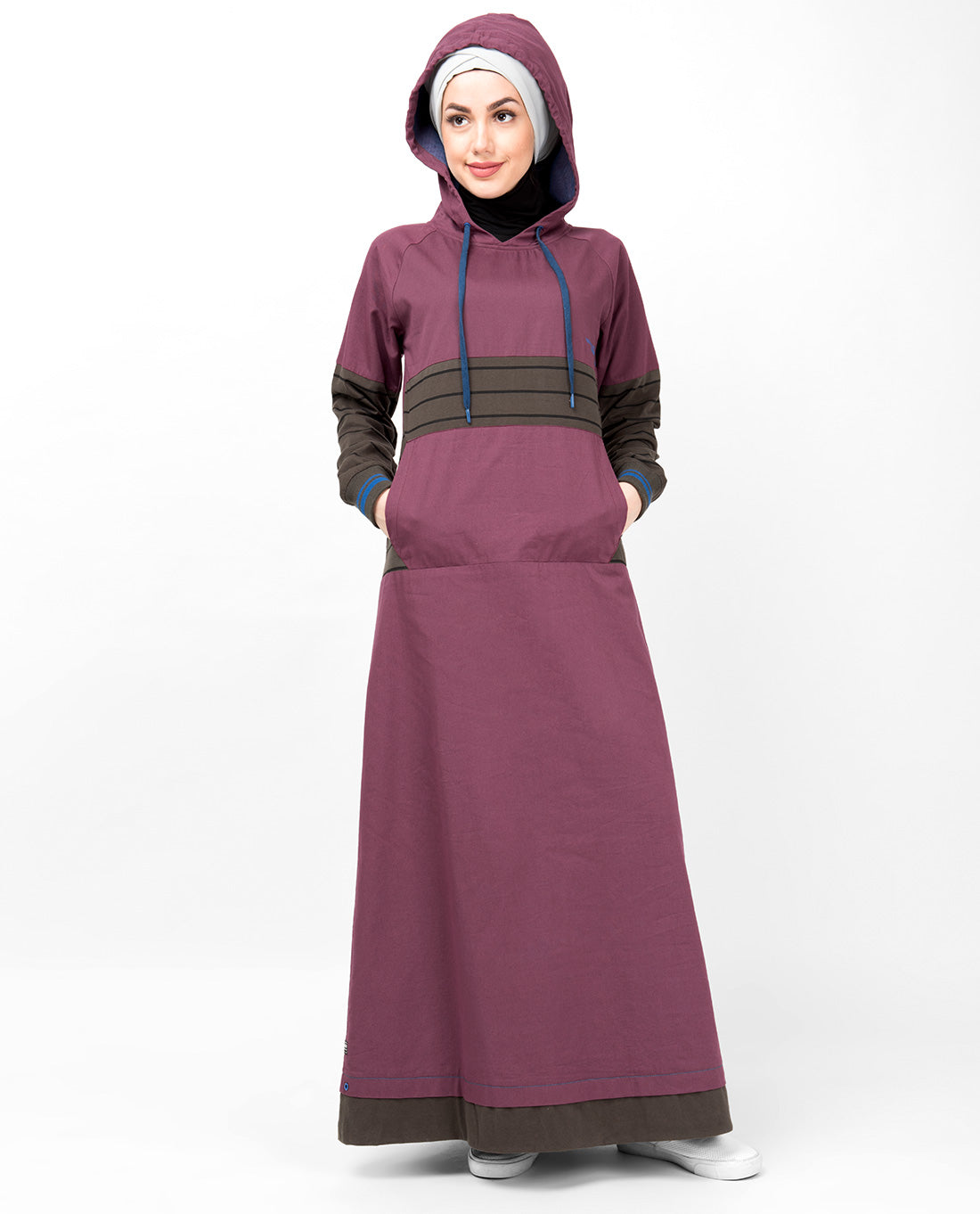 Plum Casual Hooded Jilbab