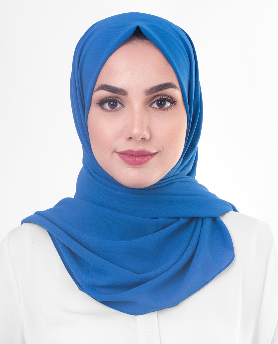 Princess Blue Cotton Voile Scarf