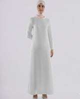 Rayon Full Sleeve Slip Dress - Light Grey