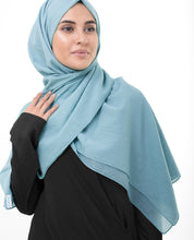 Sky Blue Cotton Voile Scarf