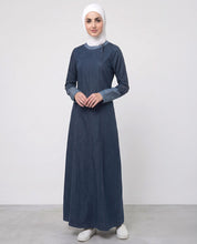 Fine Denim Band Collar Jilbab