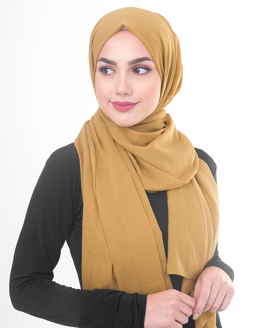 Tawny Olive Cotton Voile Scarf