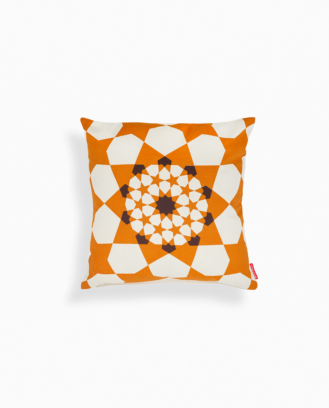 Islamic Geometry Print Cushion Cover - Gold/ Brown