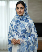 Blue Whisper – Printed Georgette Hijab