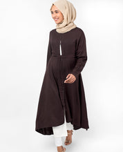 Raisin Brown Hi-Low Embroidery Midi