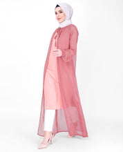 Pink Gathered Neck Sheer Outerwear