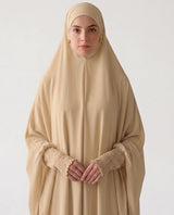 Khaki Premium Nylon Lycra Prayer Khimar