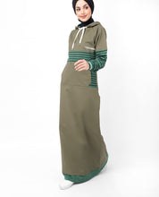 Khaki Casual Hooded Jilbab