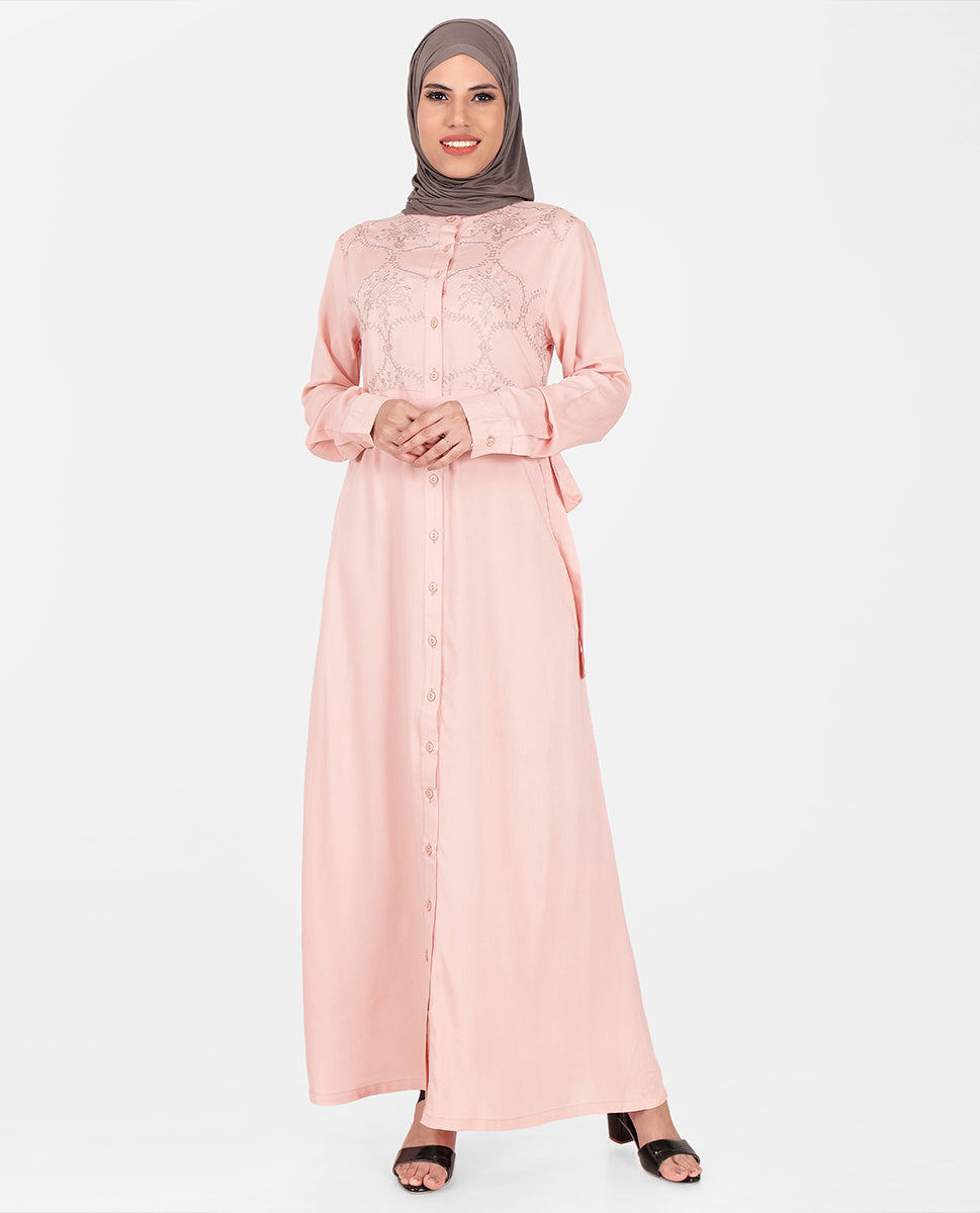 Floral Blush Rayon Abaya