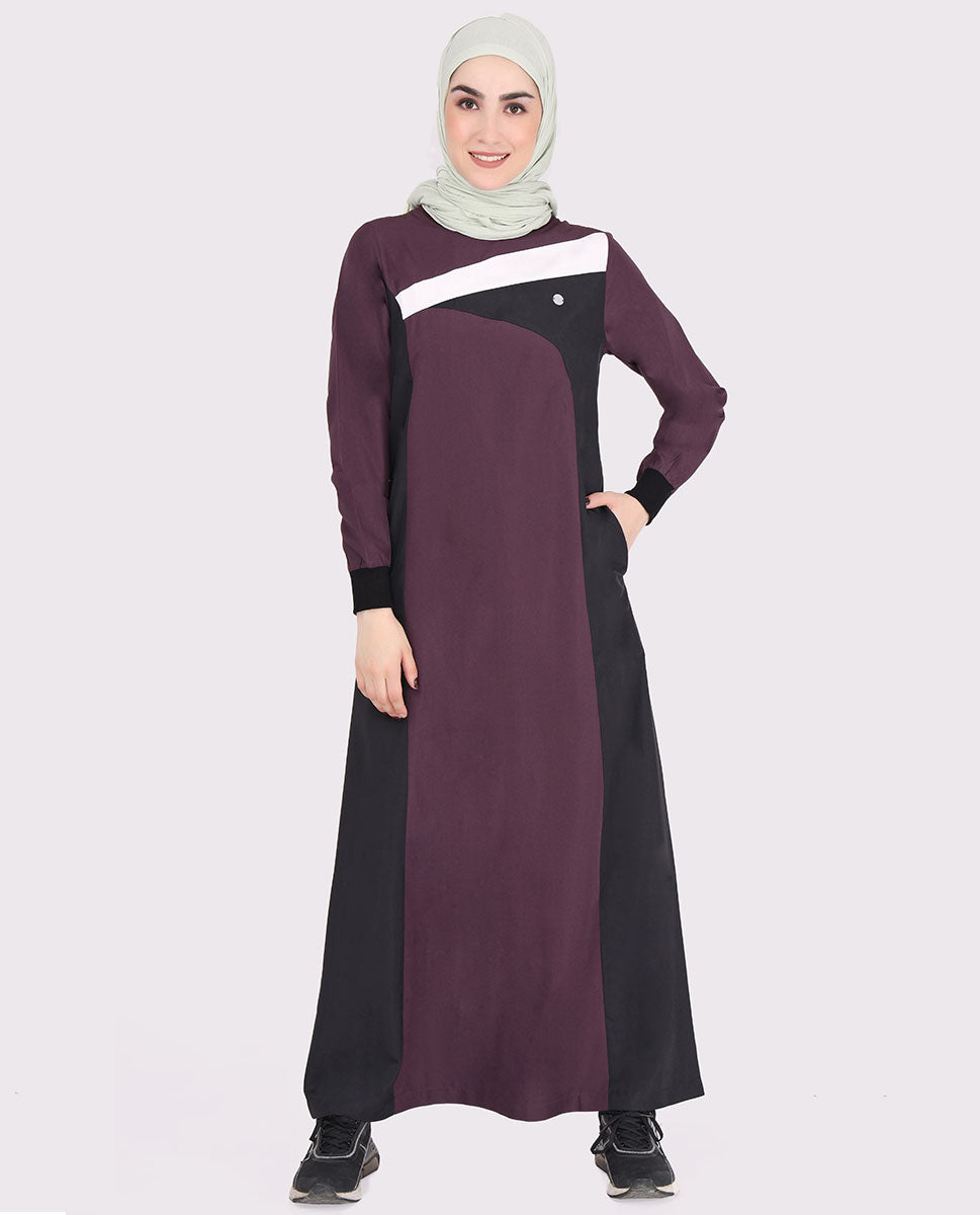 Dark Orchid Contrast Panel Jilbab