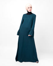 Teal Bell Sleeve Abaya