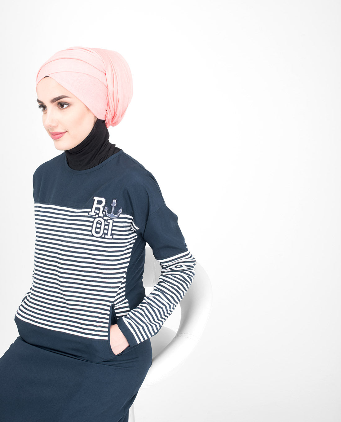 Nautical Striper Jilbab