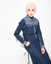 Utility Contrast Denim Jilbab