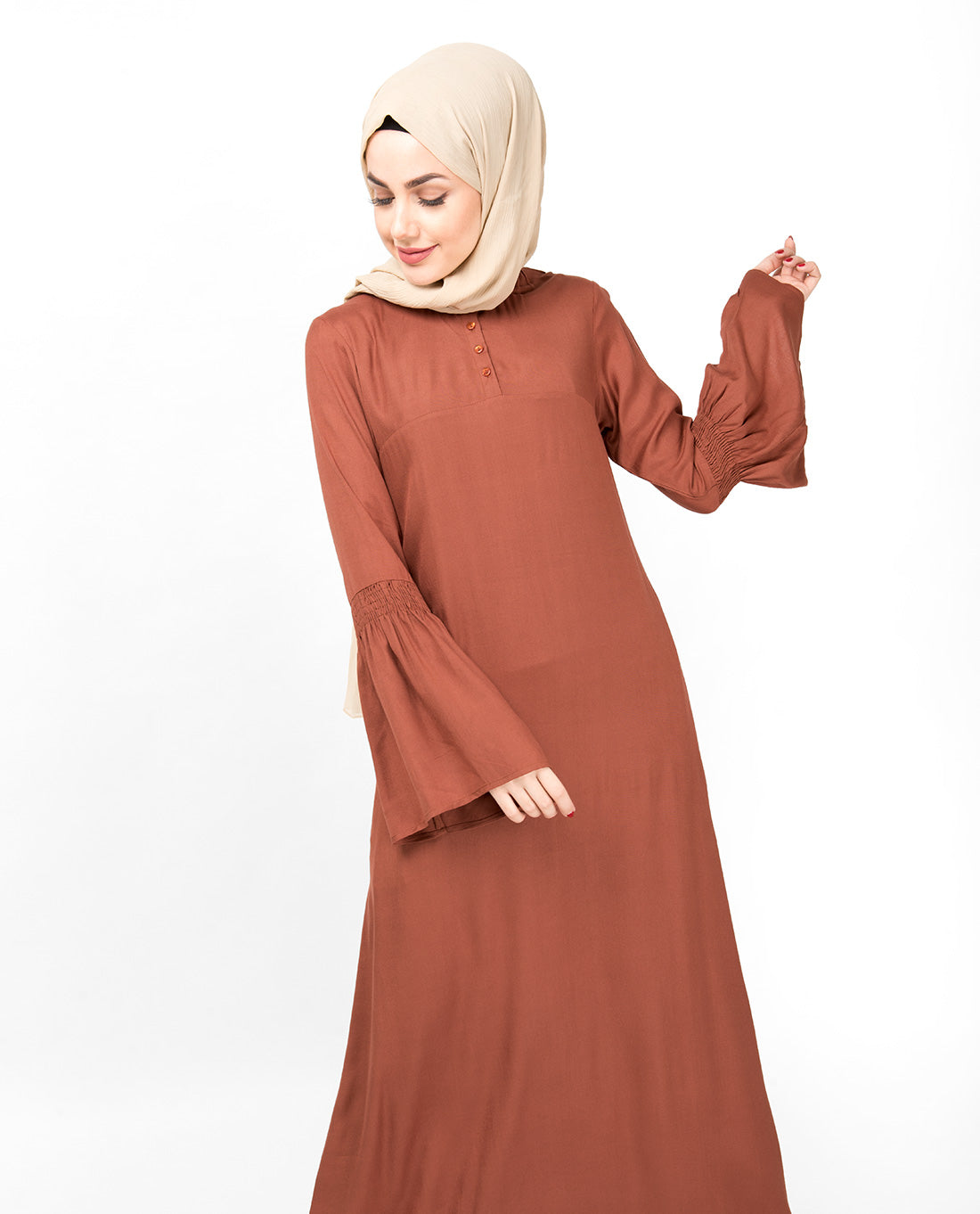 Flared Bell Sleeve Chutney Abaya