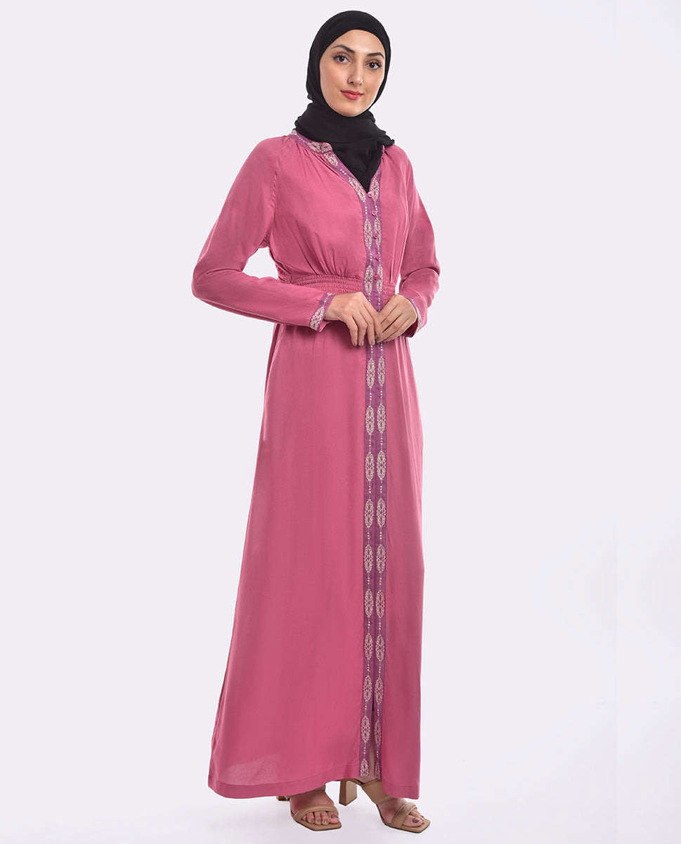 Pink Blush Elastic Waist Jilbab