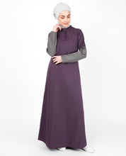 Purple Contrast Sleeve Jilbab