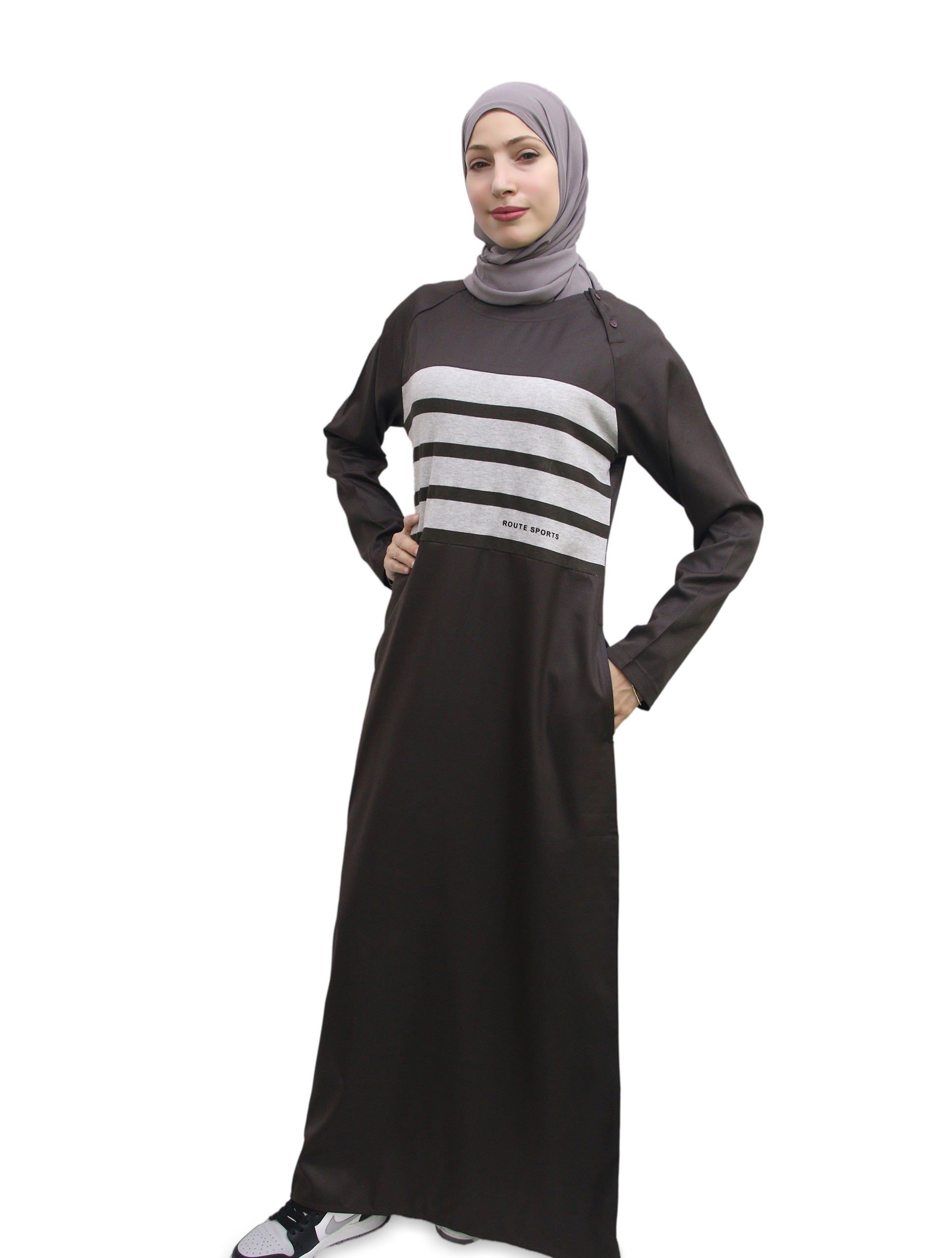 Contrast Jersey Striper Jilbab