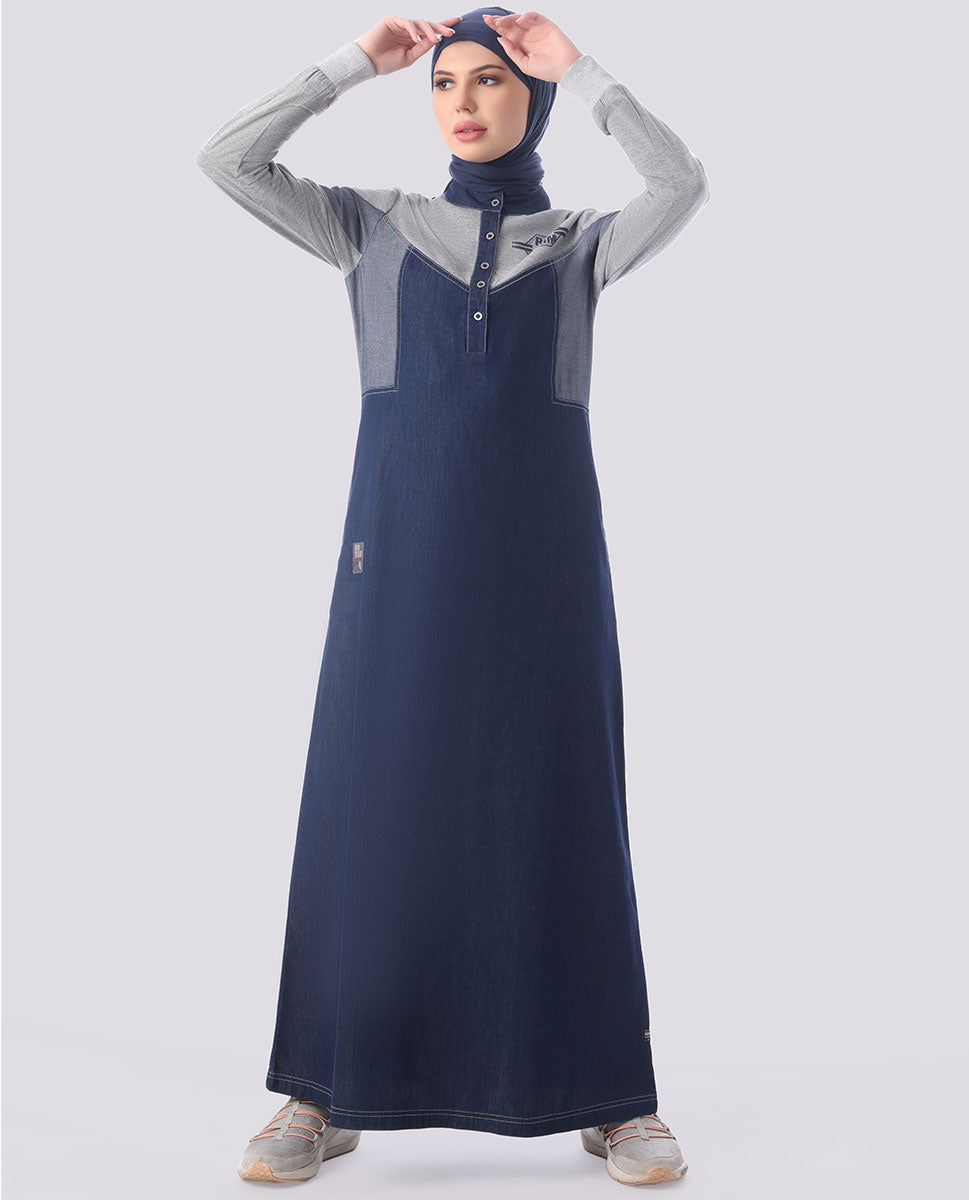 Dressy Denim Front Opening Jilbab