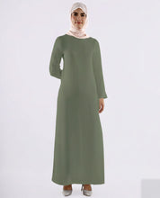 Rayon Full Sleeve Slip Dress - Nutria Green