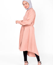 Balloon Sleeve Muted Clay Shirt Dress