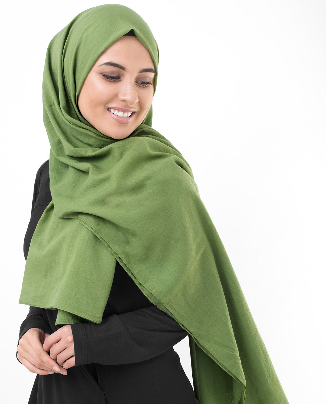 Forest Green Cotton Voile Scarf