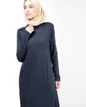 Blue High Neck Long Top