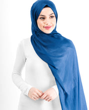 Classic Blue Cotton Voile Scarf