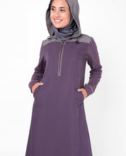 Purple Hooded Kangaroo Pocket Jilbab