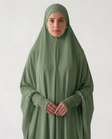 Pastel Green Premium Nylon Lycra Prayer Khimar