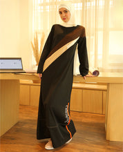 Touch Of Tangerine Black Diagonal Print Jilbab