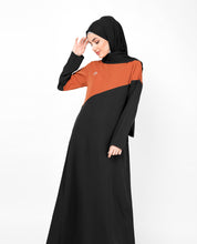 Black & Orange Diagonal Contrast Jilbab