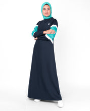 Navy Contrast Arrow Panel Jilbab