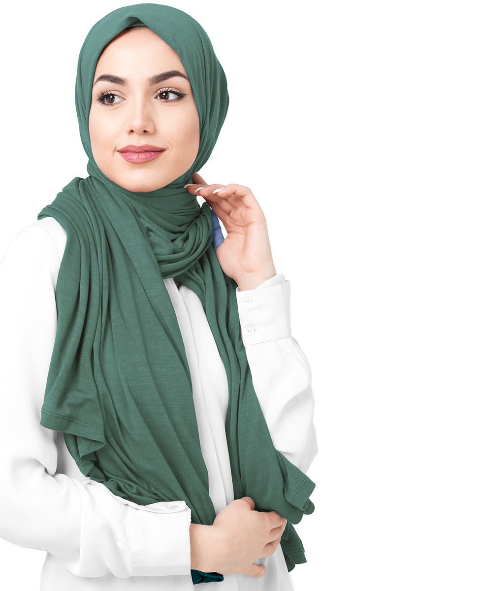 Deep Grass Green Viscose Jersey Scarf