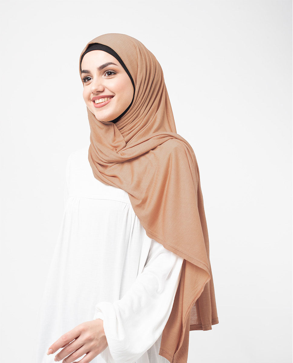 Macaroon Beige Viscose Jersey Scarf