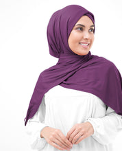 Plum Viscose Jersey Scarf