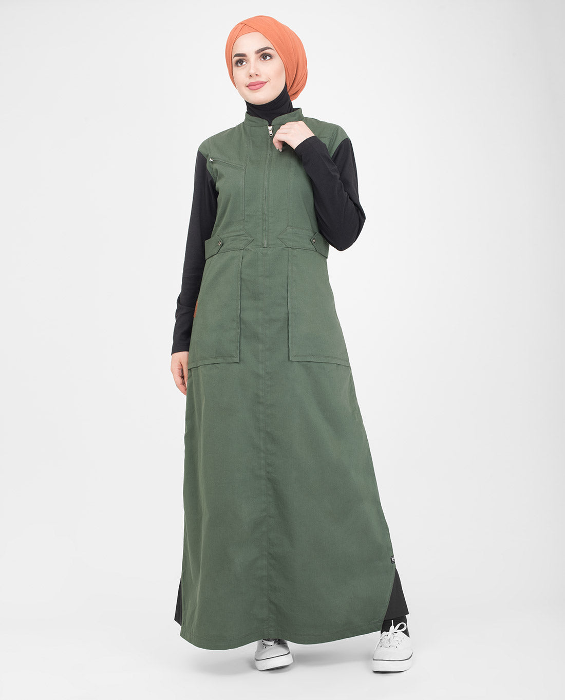 Green & Black Utility Jilbab