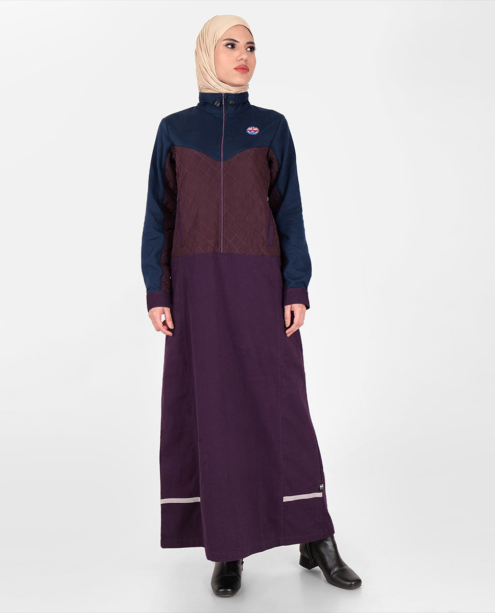 Mystic Plum High Neck Collared Winter Jilbab