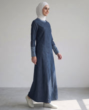 Fine Denim Band Collar Jilbab