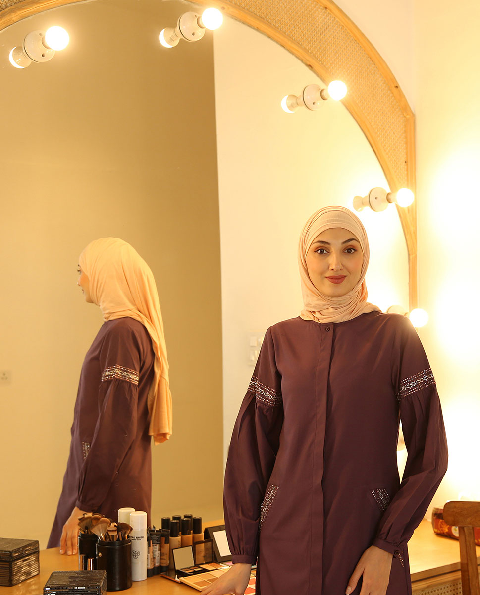 Perky Purple Rich Look Feminine Jilbab