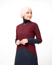 Maroon Curved Hem Jilbab